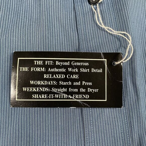 Enro Casuals Dress Shirt Mens Blue 100% Cotton Button Up Size 2XL 18 34/35 NEW - Picture 8 of 12